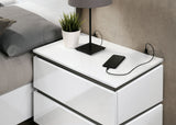 Birsfelden White/Metallic Gray Night Stand