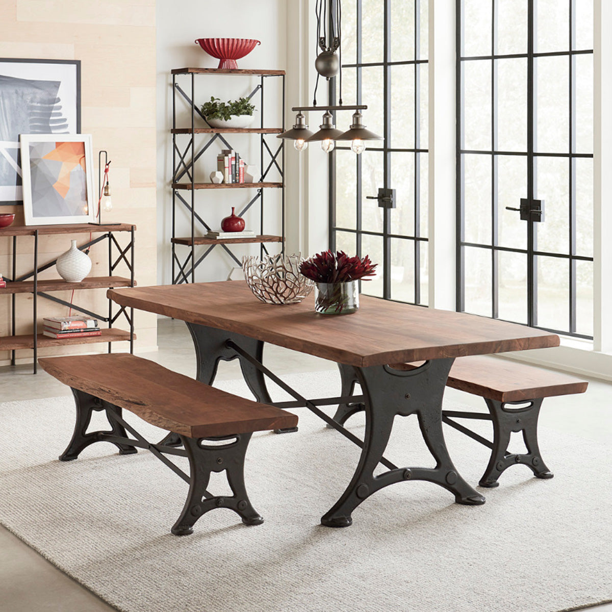 Organic Forge 70" Bench in Raw Walnut by Home Trends & Design at Eve Furniture