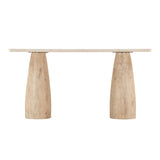 Palm Springs 60" Console Table with White Marble and Whitewash Modern Base