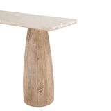 Palm Springs 60" Console Table with White Marble and Whitewash Modern Base