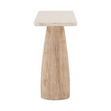 Palm Springs 60" Console Table with White Marble and Whitewash Modern Base