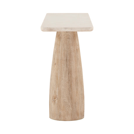 Palm Springs 60" Console Table with White Marble and Whitewash Modern Base by Home Trends & Design at Eve Furniture
