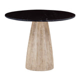 Palm Springs 48" Gathering Table with Black Marble and Whitewash Modern Base by Home Trends & Design at Eve Furniture