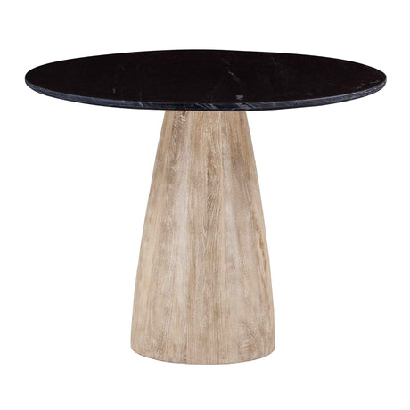 Palm Springs 48" Gathering Table with Black Marble and Whitewash Modern Base by Home Trends & Design at Eve Furniture