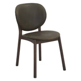 Piper 18" Round Back Dining Chair in Olive Green Leather and Wood by Home Trends & Design at Eve Furniture