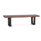 Reed 68" Bench in Light Sequoia with Gunmetal Legs by Home Trends & Design at Eve Furniture