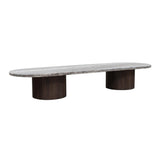 San Juan 75" Coffee Table in Royal Brown with Gray Travertine