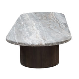 San Juan 75" Coffee Table in Royal Brown with Gray Travertine