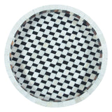 Taara Round Tray in Checkered Pattern