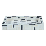 Taara Rectangular Tray in Black and White Pattern