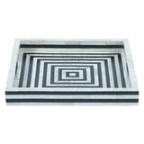 Taara Square Tray in Striped Pattern