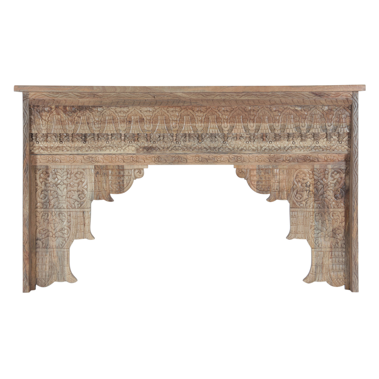 Tribal 59" Carved Wood Console Table in Natural by Home Trends & Design at Eve Furniture