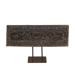 Tribal 20" Carved Wood Panel on Iron Stand by Home Trends & Design at Eve Furniture