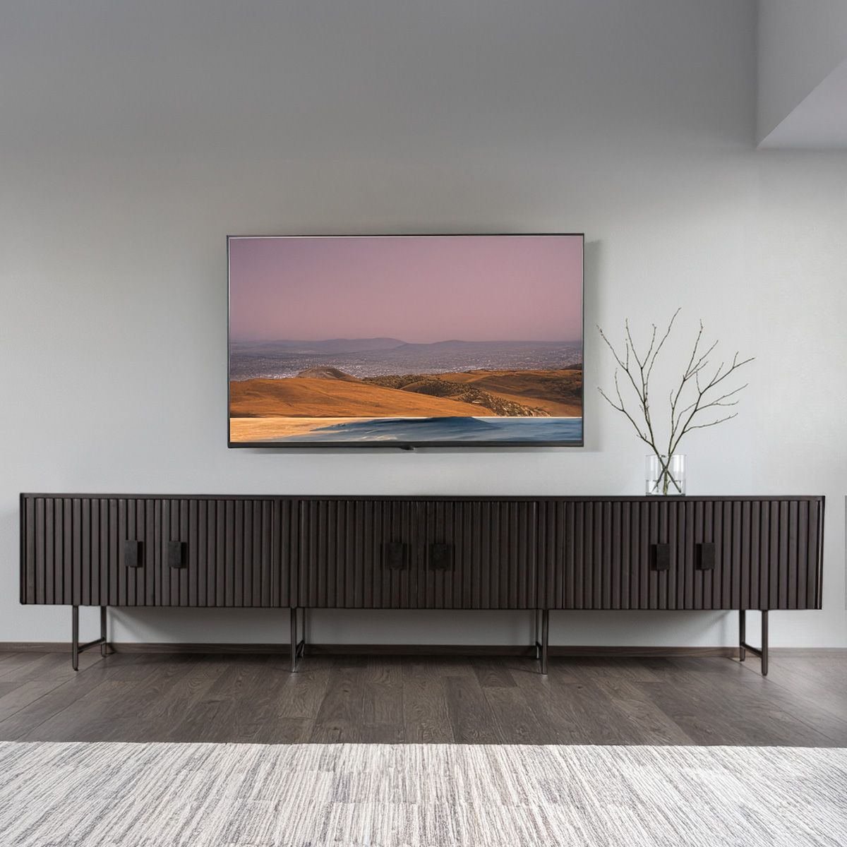Verbania 98" Plasma Cabinet in Matte Black by Home Trends & Design at Eve Furniture