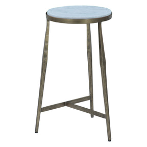 Venice 13" Side Table in Antique Brass with White Marble Top by Home Trends & Design at Eve Furniture