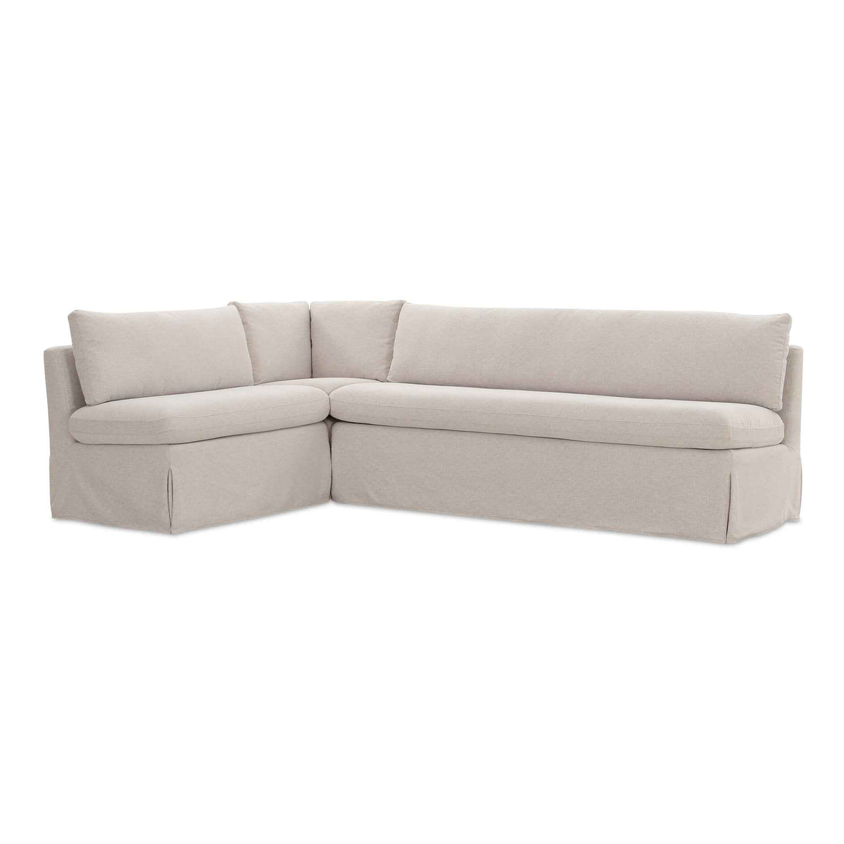 Fable Beige L Shape Slipcover 100.5" Dining Banquette