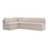 Fable Beige L Shape Slipcover 100.5" Dining Banquette