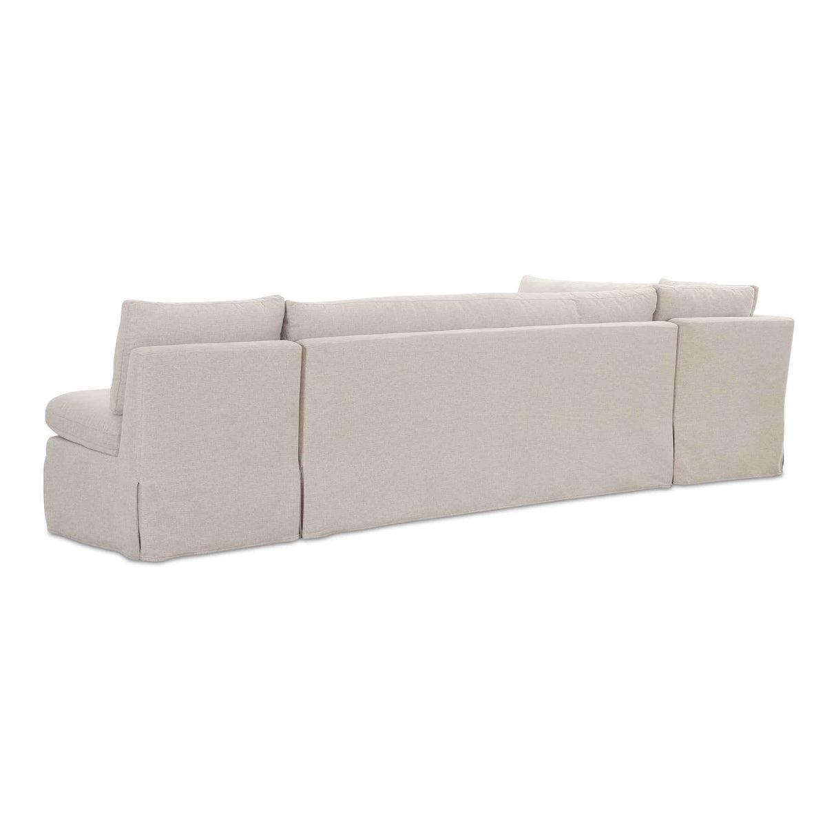 Fable Beige L Shape Slipcover 125.5" Dining Banquette by Moe's Home at Eve Furniture