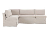 Fable Beige L Shape Slipcover 96" Dining Banquette