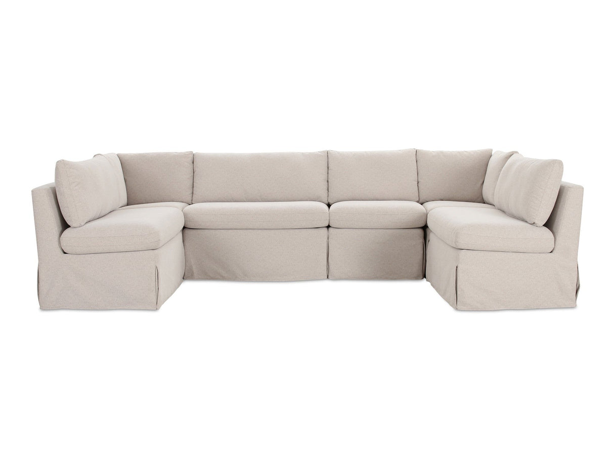 Fable Beige U Shape Slipcover Dining Banquette 121 in by Moe's Home at Eve Furniture