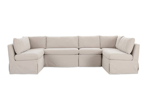 Fable Beige U Shape Slipcover Dining Banquette 121 in by Moe's Home at Eve Furniture
