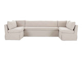 Fable Beige U Shape Slipcover Dining Banquette 129 in by Moe's Home at Eve Furniture