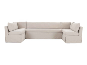 Fable Beige U Shape Slipcover Dining Banquette 129 in by Moe's Home at Eve Furniture