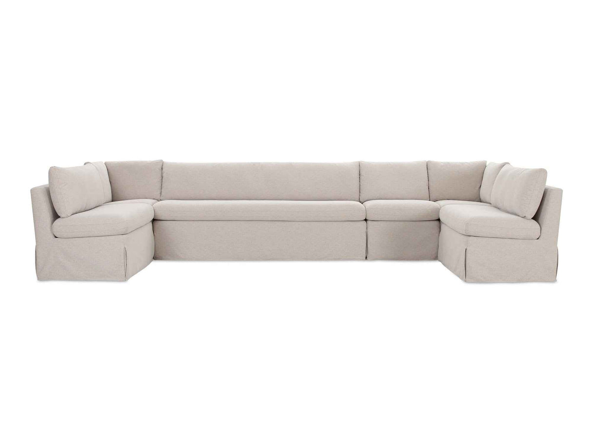 Fable Beige U Shape Slipcover Dining Banquette 154 in