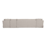 Fable Beige U Shape Slipcover Dining Banquette 154 in