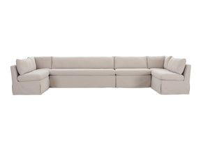 Fable Beige U Shape Slipcover Dining Banquette 168 in by Moe's Home at Eve Furniture