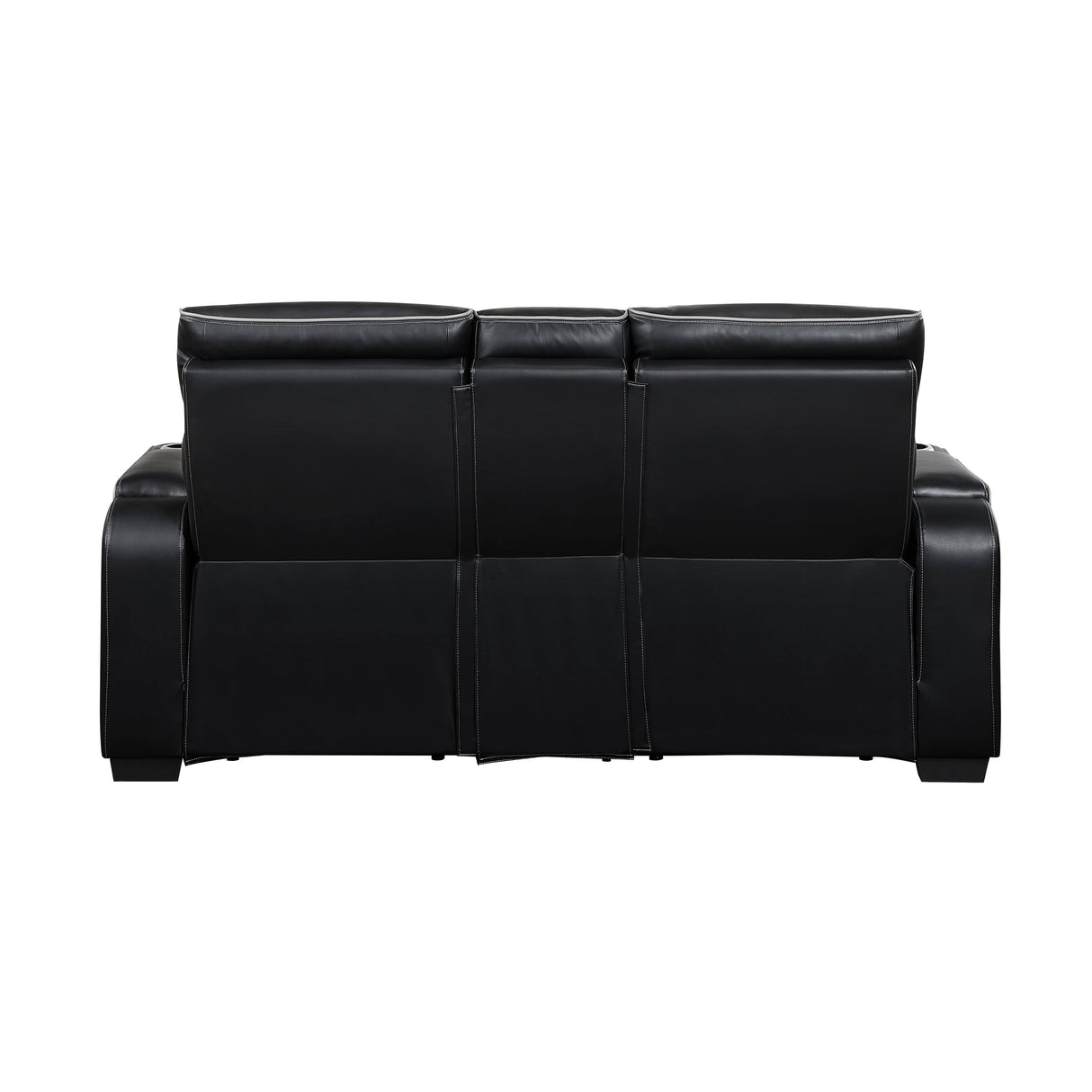 Fairway Black Power Double Reclining Loveseat with Center Console by Homelegance at Eve Furniture