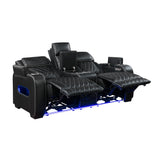 Fairway Black Power Double Reclining Loveseat with Center Console by Homelegance at Eve Furniture