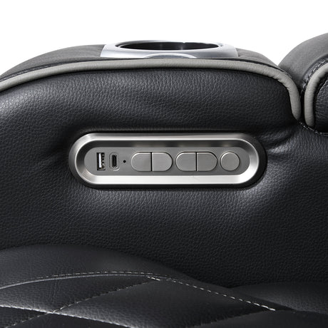 Fairway Black Power Double Reclining Sofa by Homelegance at Eve Furniture