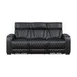 Fairway Black Power Double Reclining Sofa by Homelegance at Eve Furniture