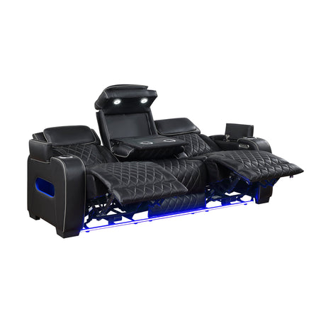 Fairway Black Power Double Reclining Sofa by Homelegance at Eve Furniture