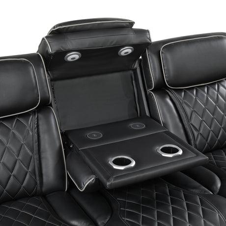 Fairway Black Power Double Reclining Sofa by Homelegance at Eve Furniture