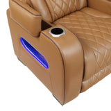Fairway Brown Power Double Reclining Loveseat with Center Console by Homelegance at Eve Furniture
