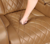 Fairway Brown Power Double Reclining Loveseat with Center Console by Homelegance at Eve Furniture