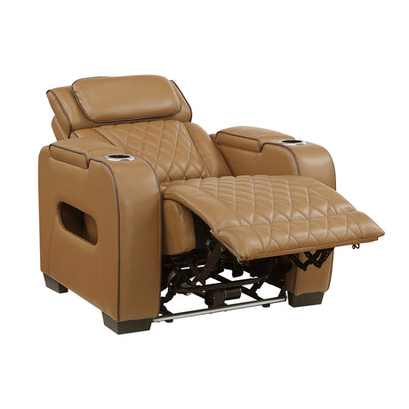 Fairway Brown Power Reclining Chair by Homelegance at Eve Furniture