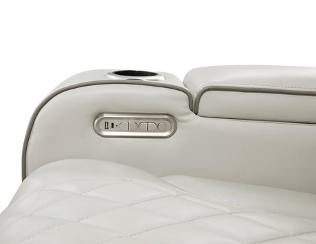 Fairway Taupe Power Double Reclining Loveseat with Center Console by Homelegance at Eve Furniture