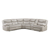 Fargo Taupe 3-Piece Power Reclining Sectional with Right Console by Homelegance at Eve Furniture