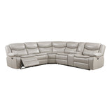 Fargo Taupe 3-Piece Power Reclining Sectional with Right Console by Homelegance at Eve Furniture