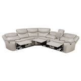 Fargo Taupe 3-Piece Power Reclining Sectional with Right Console by Homelegance at Eve Furniture
