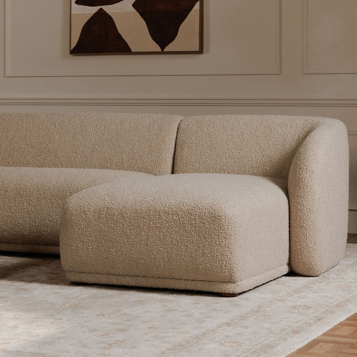Faye Beige Boucle Left Sectional by Moe's Home at Eve Furniture