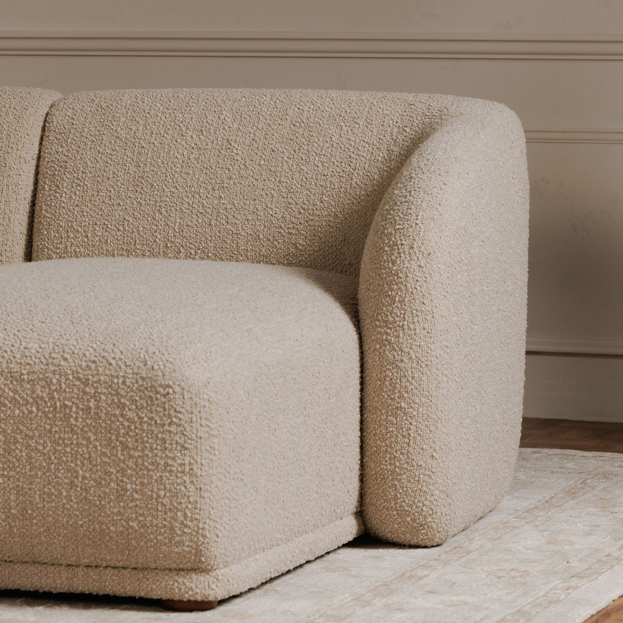 Faye Beige Boucle Left Sectional by Moe's Home at Eve Furniture