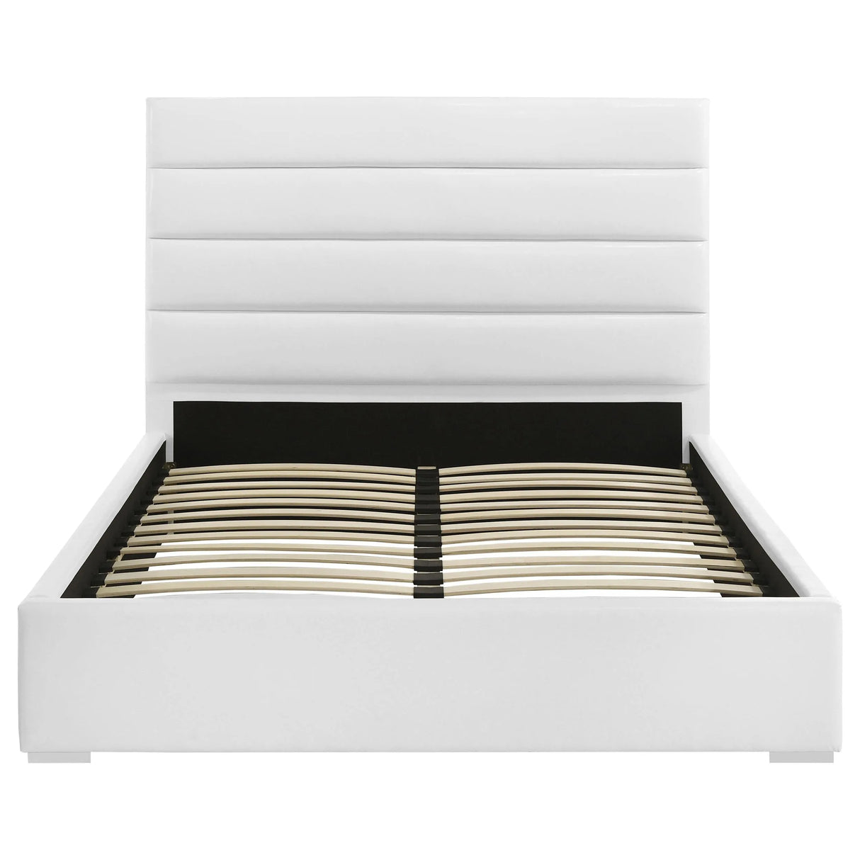 Felicity White Upholstered Eastern King Platform Bed by Coaster at Eve Furniture