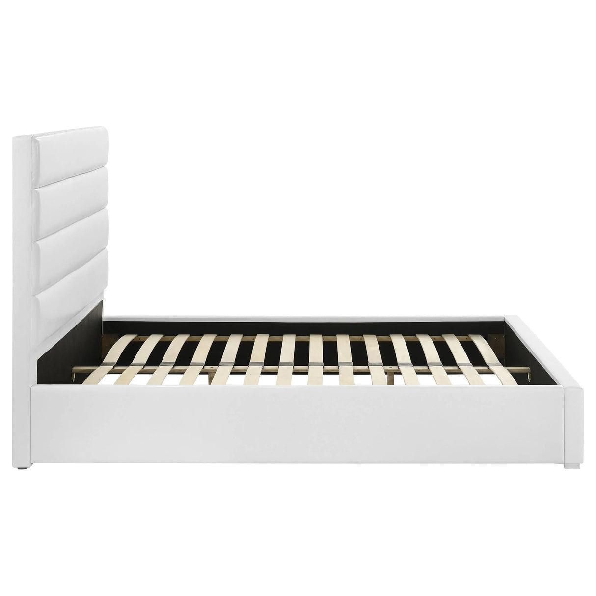 Felicity White Upholstered Eastern King Platform Bed by Coaster at Eve Furniture