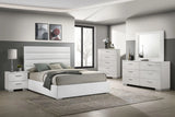 Felicity White Upholstered Eastern King Platform Bed by Coaster at Eve Furniture