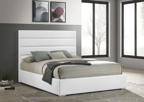 Felicity White Upholstered Queen Platform Bed by Coaster at Eve Furniture