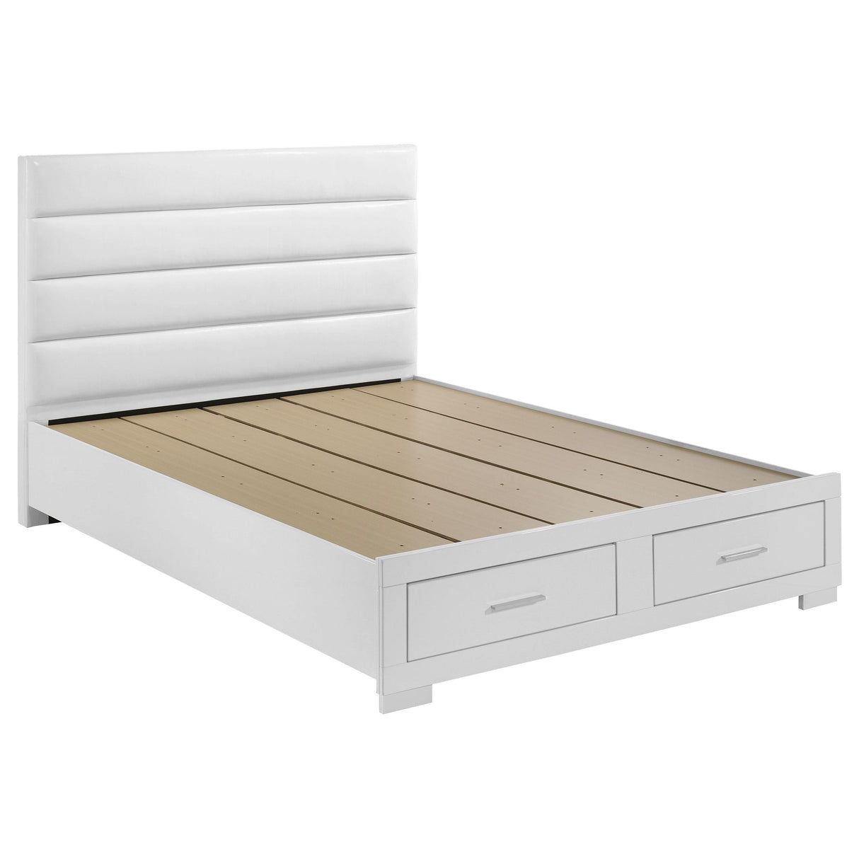 Felicity California King Storage Bed White High Gloss by Coaster at Eve Furniture